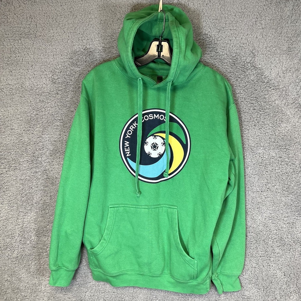 New York Cosmos Men's Size S Green Hoodie Pullover Soccer Futbol Signed No COA